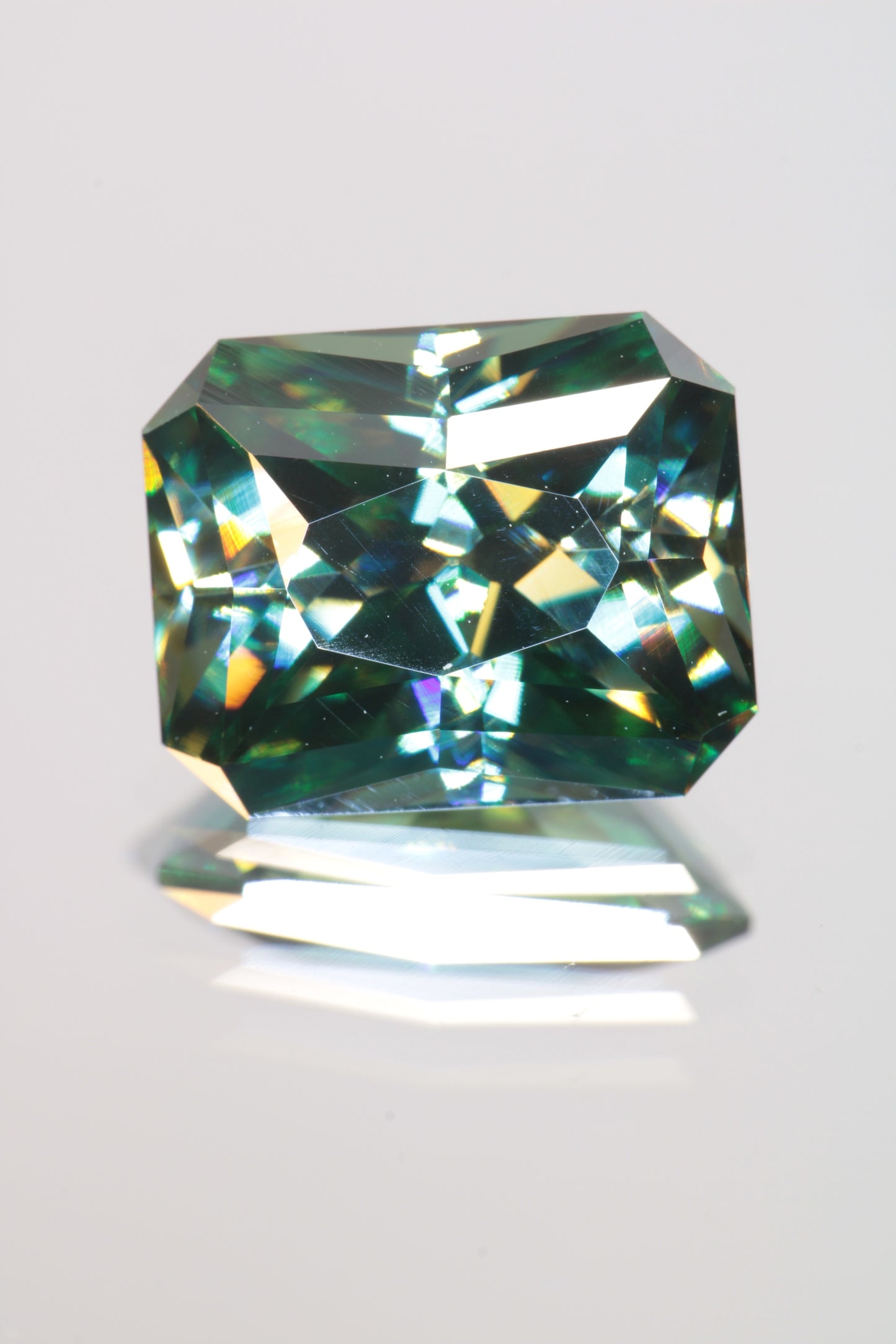 Dichroic Moissanite, Loose Yellow and Blue Faceted Gemstones