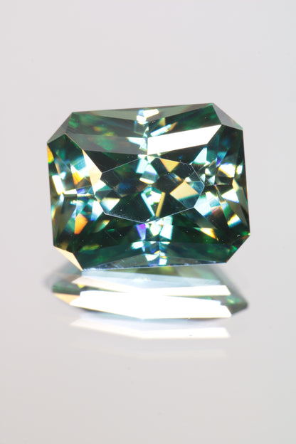 Dichroic Moissanite, Loose Yellow and Blue Faceted Gemstones