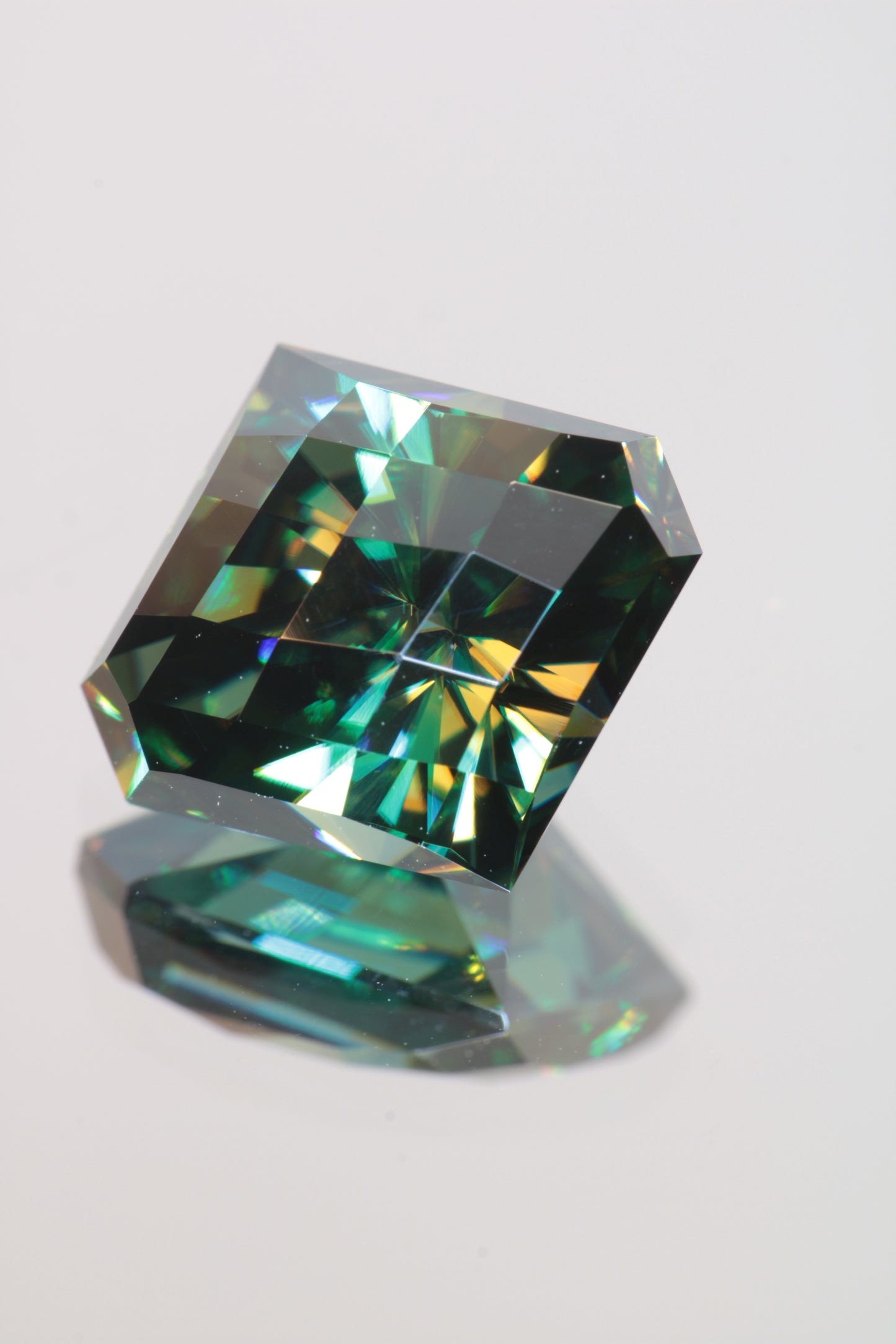 Dichroic Moissanite, Loose Yellow and Blue Faceted Gemstones