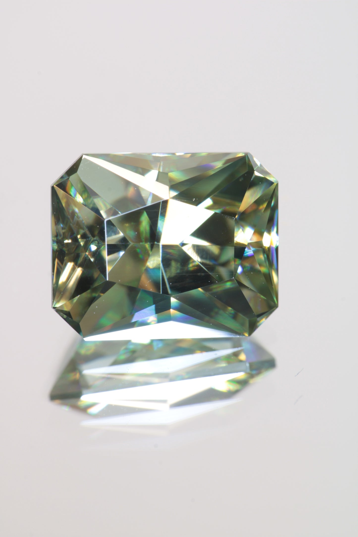 Dichroic Moissanite, Loose Yellow and Blue Faceted Gemstones