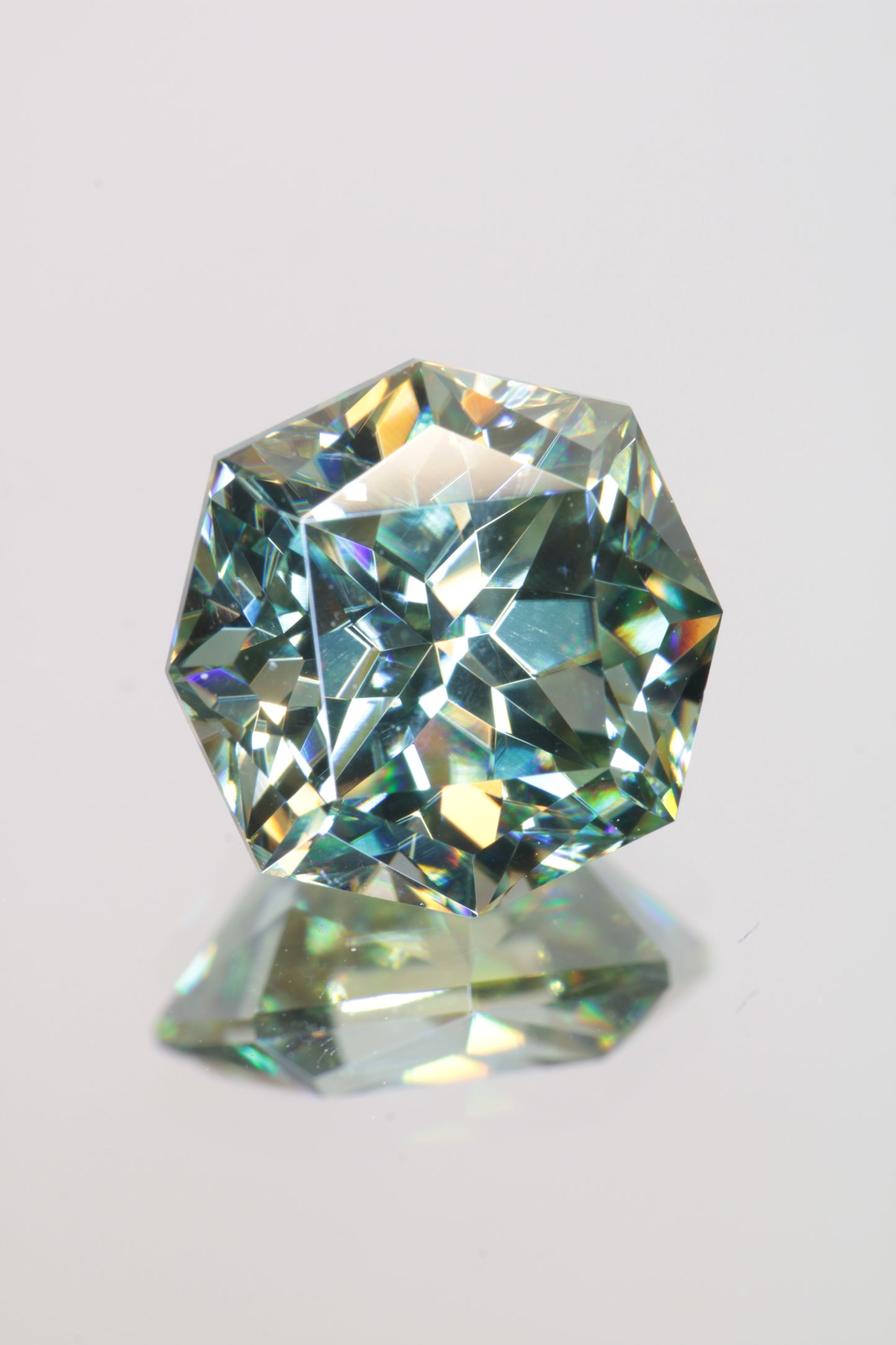 Dichroic Moissanite, Loose Yellow and Blue Faceted Gemstones