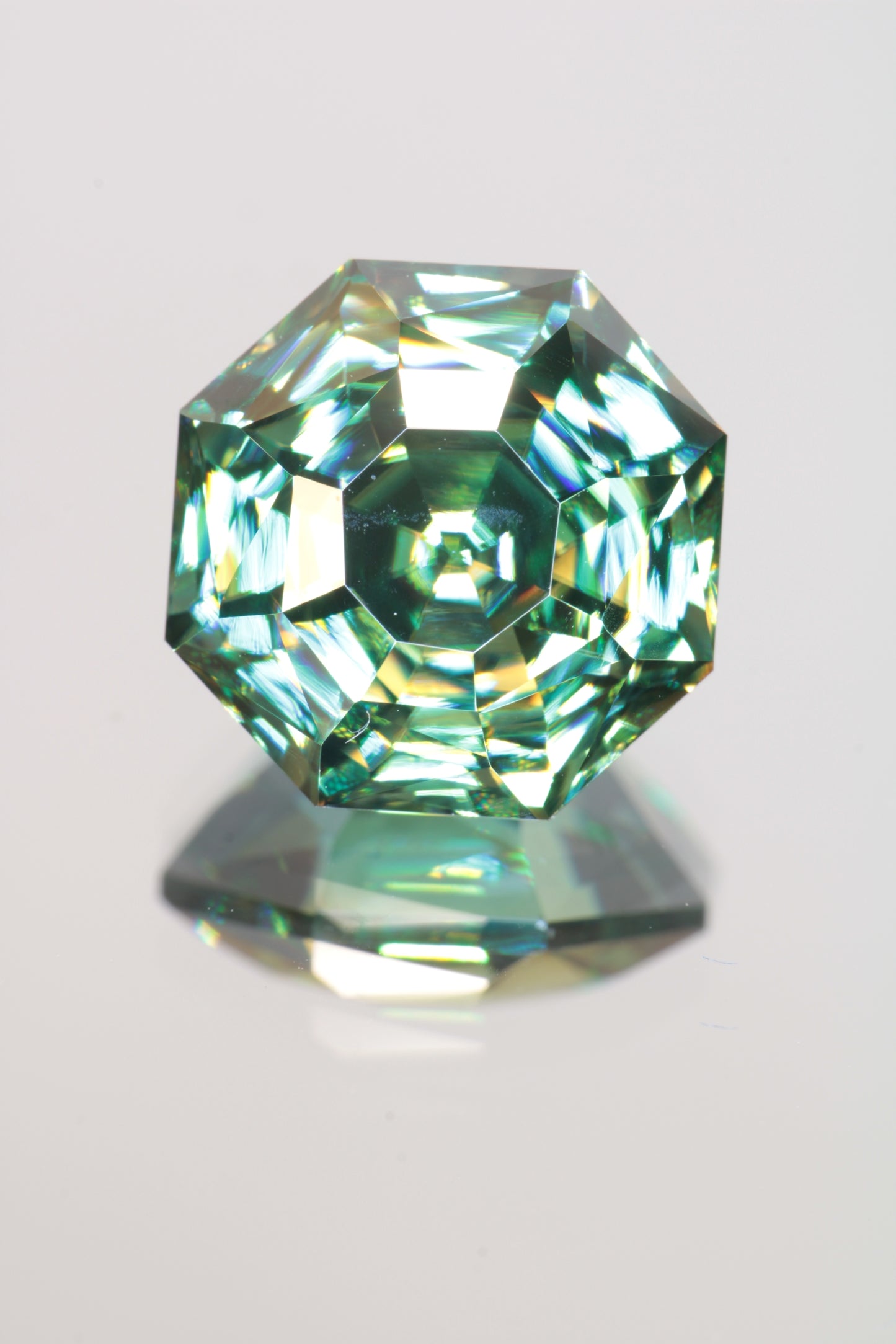 Dichroic Moissanite, Loose Yellow and Blue Faceted Gemstones