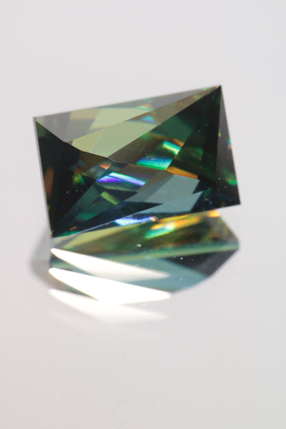 Dichroic Moissanite, Loose Yellow and Blue Faceted Gemstones