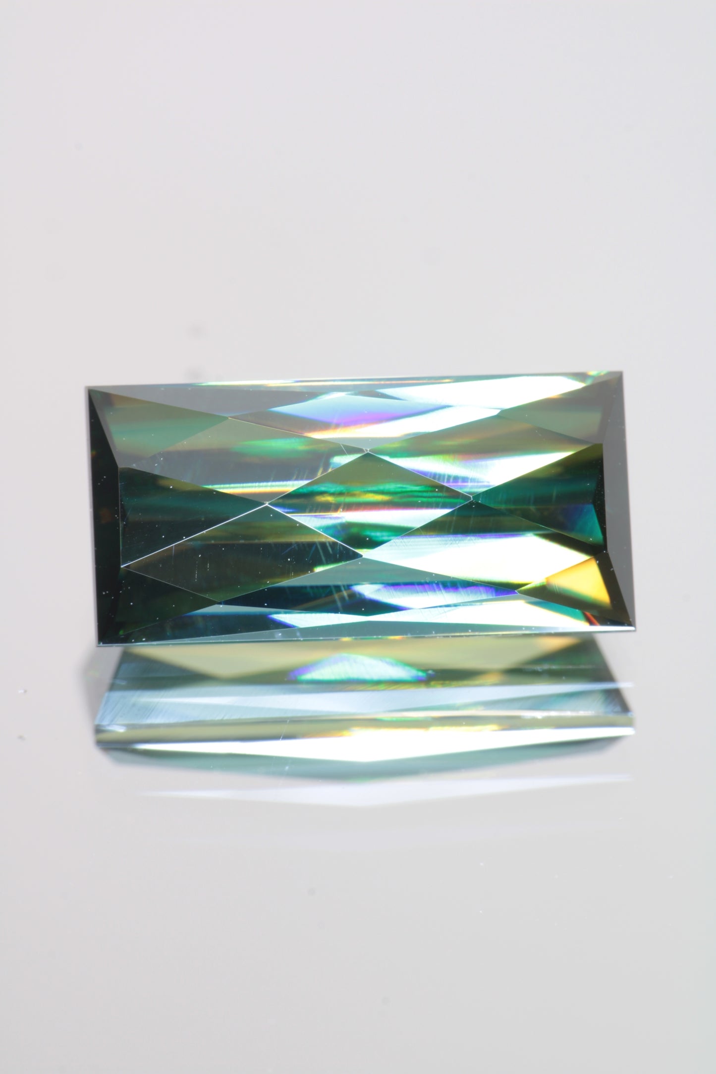 Dichroic Moissanite, Loose Yellow and Blue Faceted Gemstones