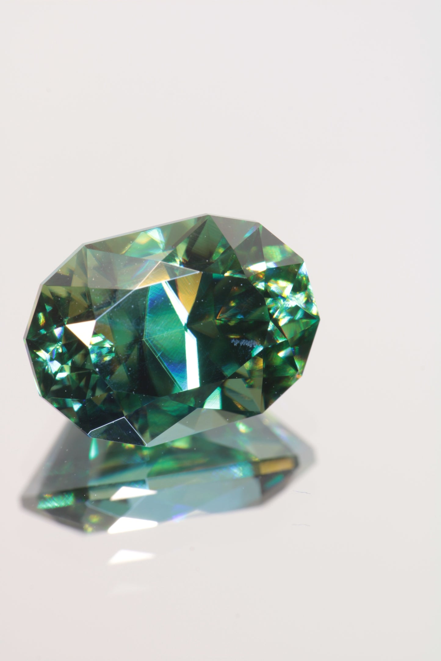 Dichroic Moissanite, Loose Yellow and Blue Faceted Gemstones