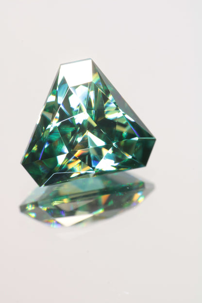 Dichroic Moissanite, Loose Yellow and Blue Faceted Gemstones