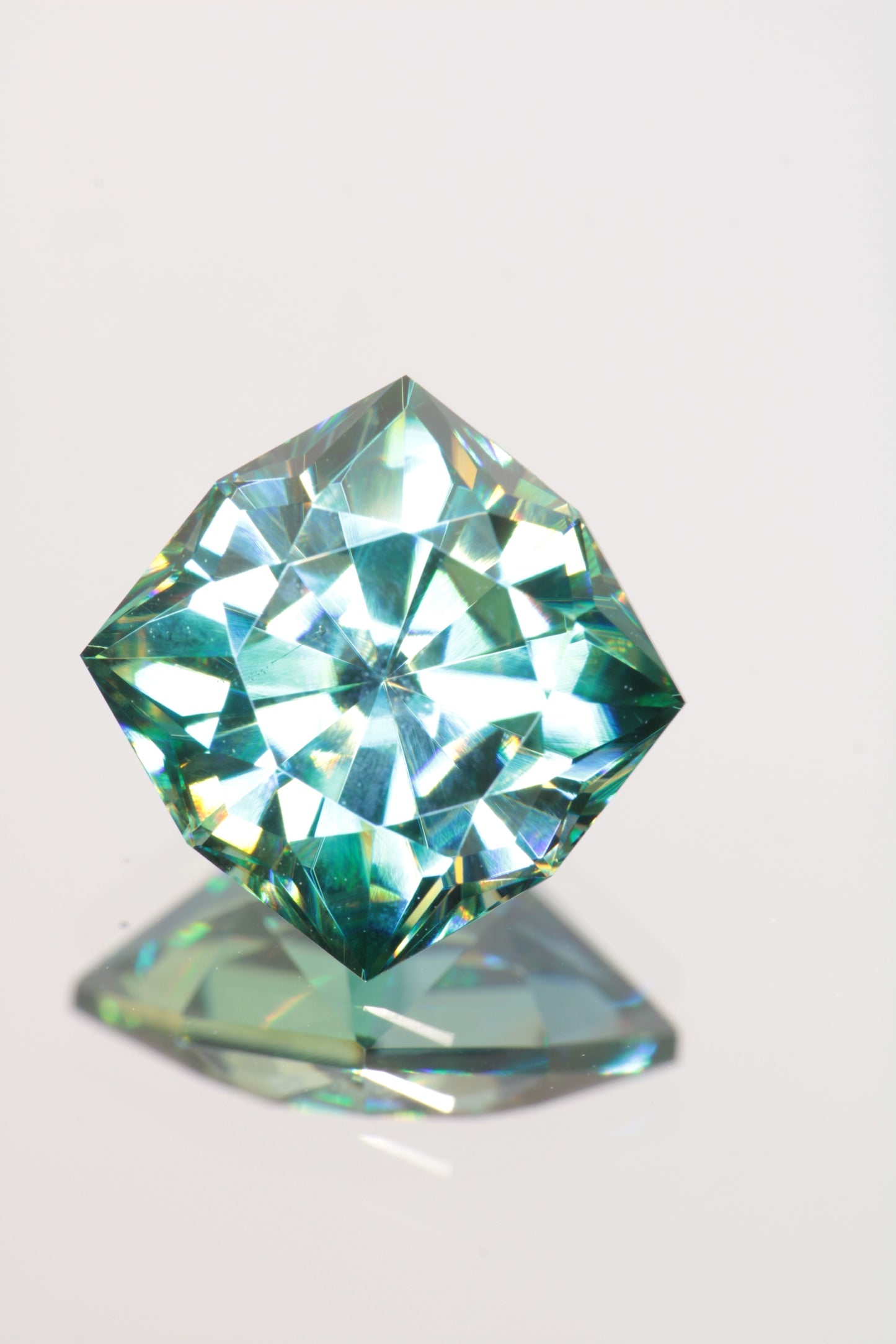 Dichroic Moissanite, Loose Yellow and Blue Faceted Gemstones