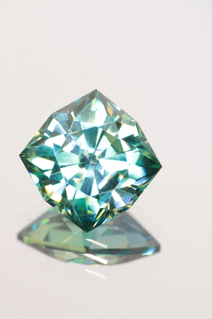 Dichroic Moissanite, Loose Yellow and Blue Faceted Gemstones