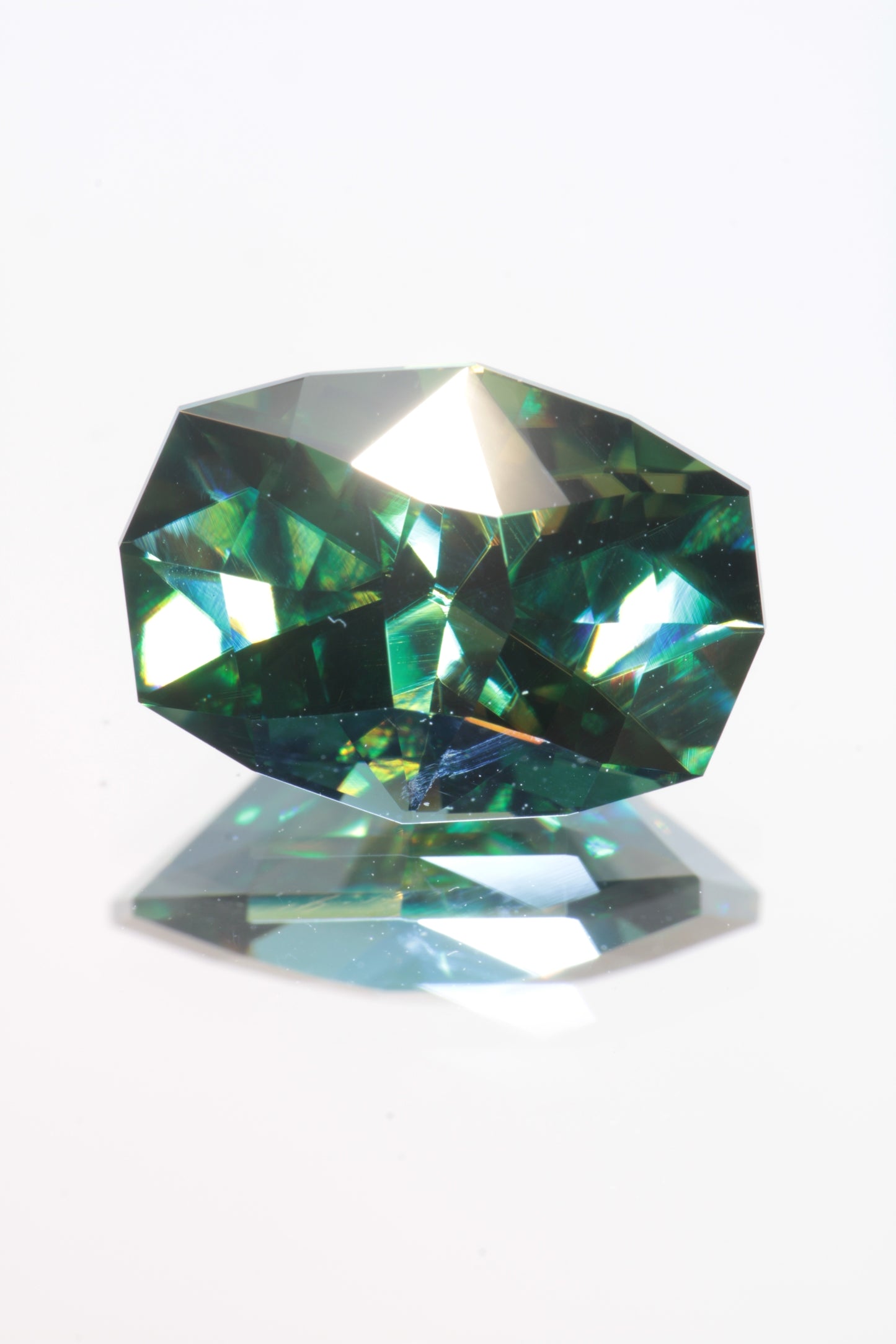 Dichroic Moissanite, Loose Yellow and Blue Faceted Gemstones