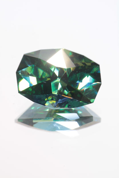 Dichroic Moissanite, Loose Yellow and Blue Faceted Gemstones