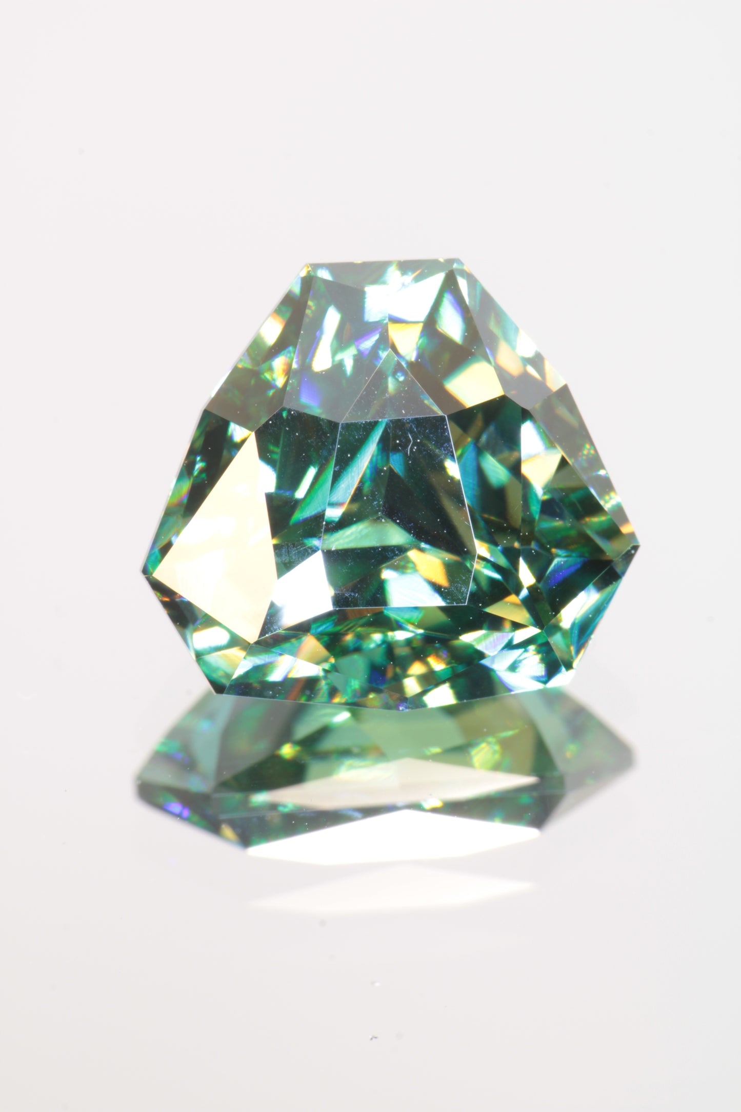 Dichroic Moissanite, Loose Yellow and Blue Faceted Gemstones