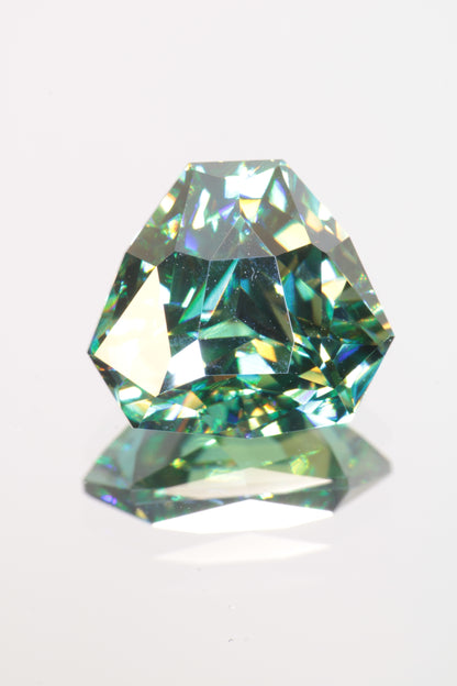 Dichroic Moissanite, Loose Yellow and Blue Faceted Gemstones