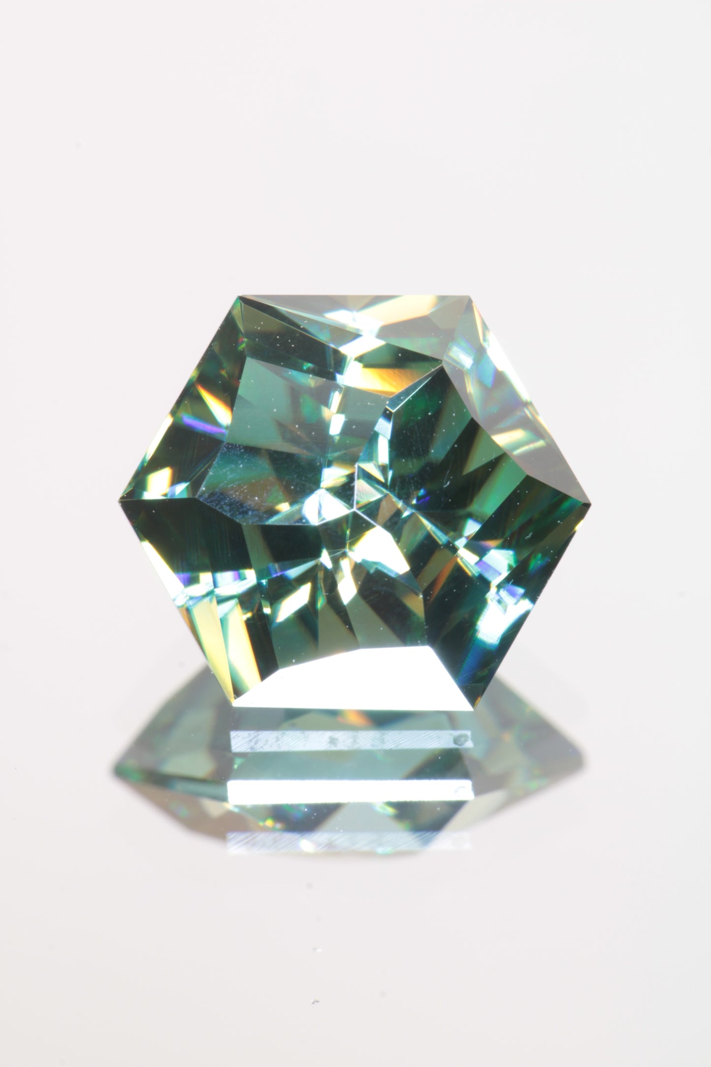 Dichroic Moissanite, Loose Yellow and Blue Faceted Gemstones