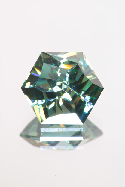 Dichroic Moissanite, Loose Yellow and Blue Faceted Gemstones