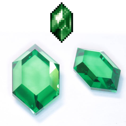 RetroHex™ Cut Green Laser Garnets, Vanadium YAG Gems