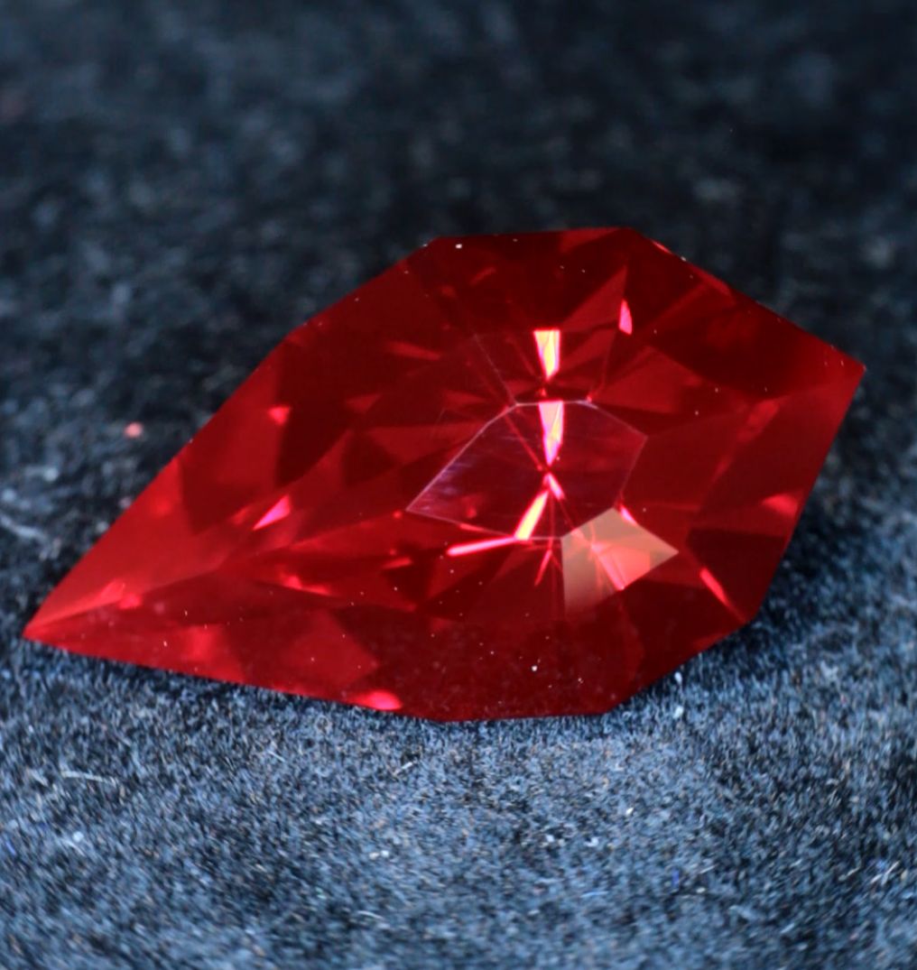 Czochralski Ruby Cut Stone "The Bloody Tear"