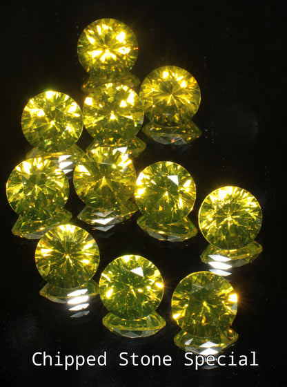 Golden Laser Garnet Faceted Stones, Nd+Ce YAG