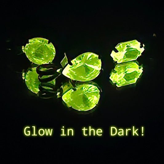 Glow in the Dark Phosphorescent GAGG Lab Garnet Pendants, High Glow Lumogarnet