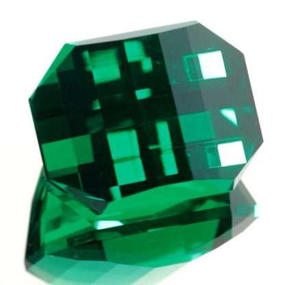 Pixel Cut Green Laser Garnet 87ct "Minecraft Emerald"