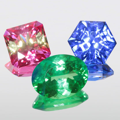 Fancy Lab Sapphire Loose Stones, Green Purple and Color Change Flame Fusion