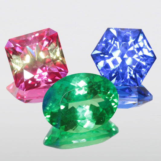 Fancy Lab Sapphire Loose Stones, Green Purple and Color Change Flame Fusion