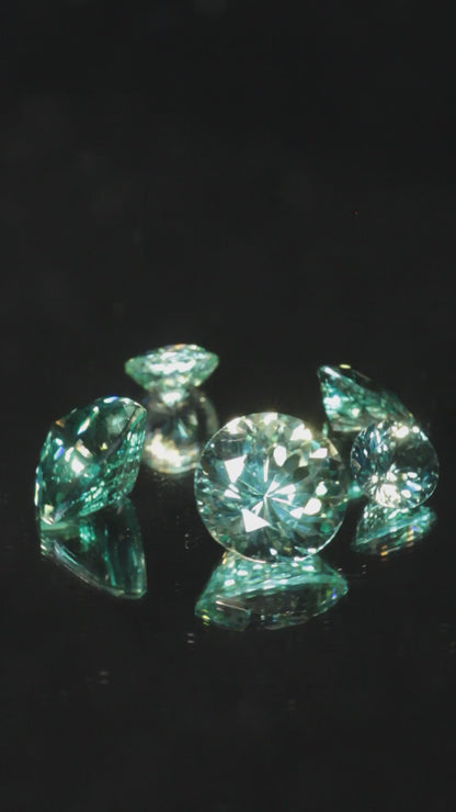 Green Sapphire Loose Stones, Faceted Czochralski Grown Gem