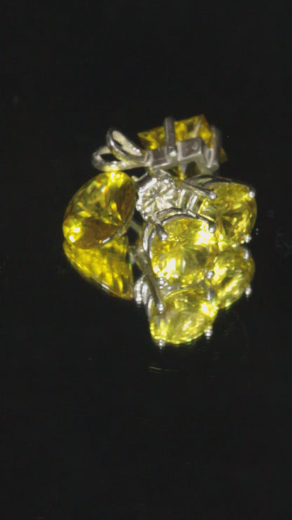 Yellow Sapphire Jewelry, Earrings Pendants and Rings, Czochralski Grown Crystals