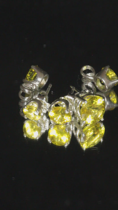 Yellow Sapphire Jewelry, Earrings Pendants and Rings, Czochralski Grown Crystals