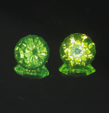 Luag Gemstones, normal brightness on left, extra bright on right.