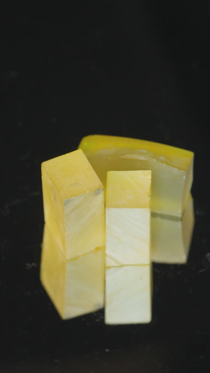 Yellow Sapphire Facet Rough, Czochralski Grown Labmade Crystal
