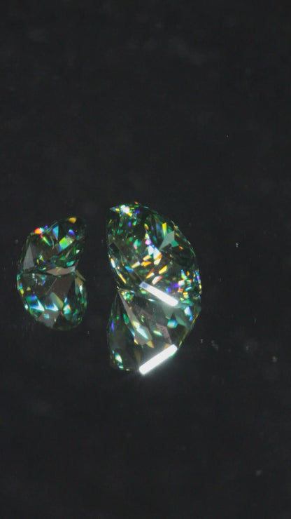 Dichroic Moissanite, Loose Yellow and Blue Faceted Gemstones